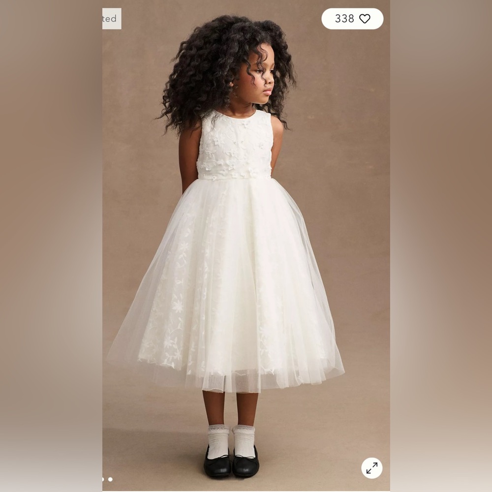 Princess Daliana Elegant White Lace Dress for Toddler